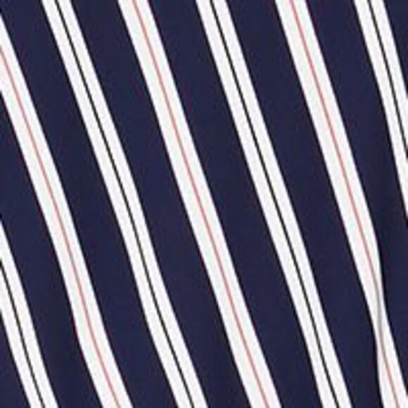 ANNE KLEIN Womens Navy Striped Sleeveless V Neck Midi Fit + Flare Dress Plus 3X - Picture 4 of 4